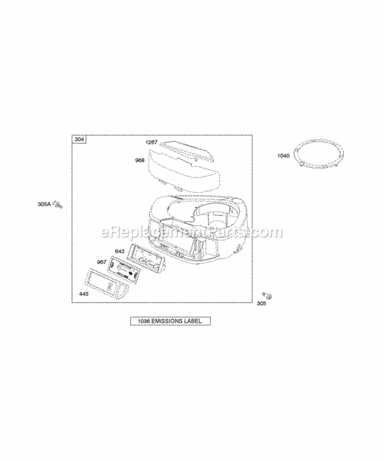 Air Cleaner Blower Housing Diagram and Parts List for 282H07-0110-E1  Briggs and Stratton Engine